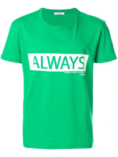 Valentino Always Print Jersey T-shirt In Green