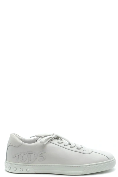 Tod's Logo Applique Sneakers In White