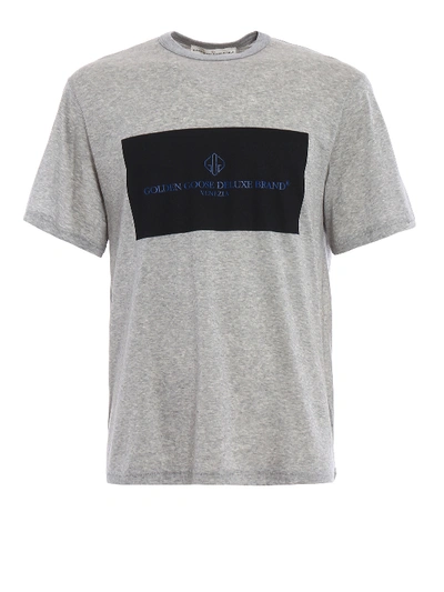 Golden Goose Logo Lettering Print Cotton T-shirt In Grey