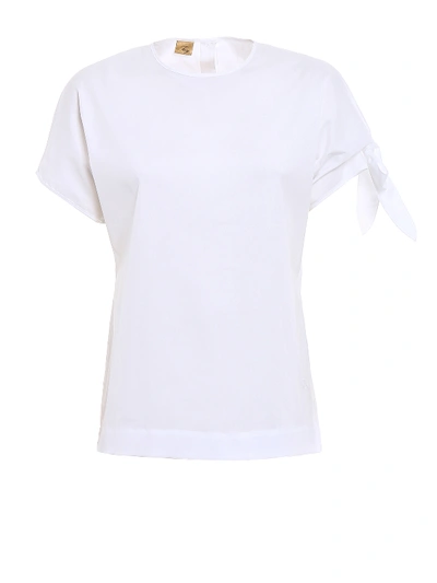 Fay Cotton Blouse With Bow Detail In White