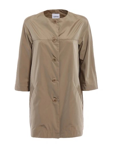 Aspesi Malaga Techno Taffeta Raincoat In Beige