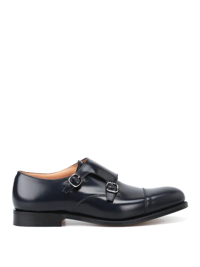 Church's Detroit Smooth Leather Monk Strap In Dark Blue