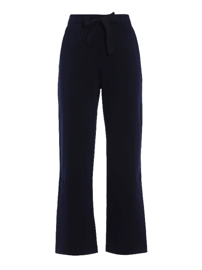 Moncler Side Vents Cotton Tracksuit Bottoms In Dark Blue