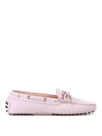 Tod's Gommino Logo Pink Leather Loafers