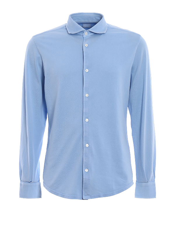 long sleeve polo light blue