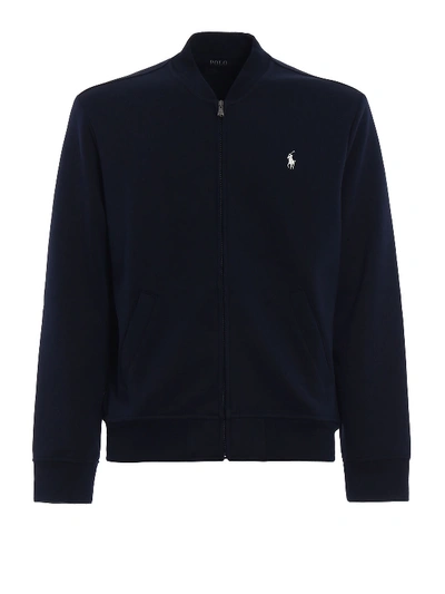Polo Ralph Lauren Logo Detail Cotton Blend Sweatshirt In Dark Blue