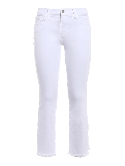 J Brand Selena White Cropped Bootcut Jeans