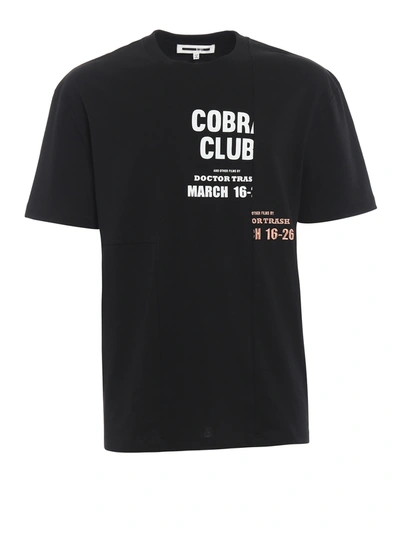 Alexander Mcqueen Cobra Club Logo Cotton T-shirt In Black
