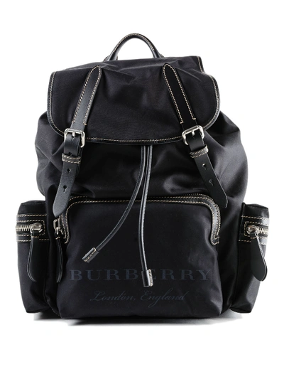 Burberry The Rucksack Cotton Canvas Backpack In Black