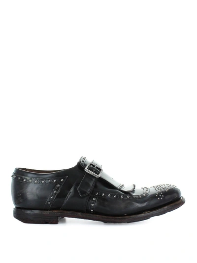 Church's Shanghai Vintage Leather Loafers In Dark Grey