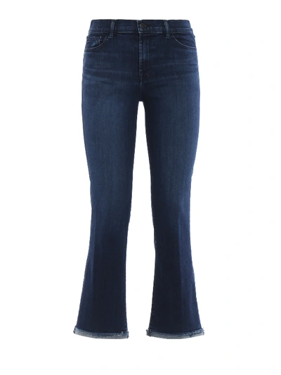 J Brand Selena Mid-rise Crop Bootcut Jeans In Dark Wash