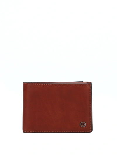 Piquadro Anti-fraud Detail Leather Wallet In Brown