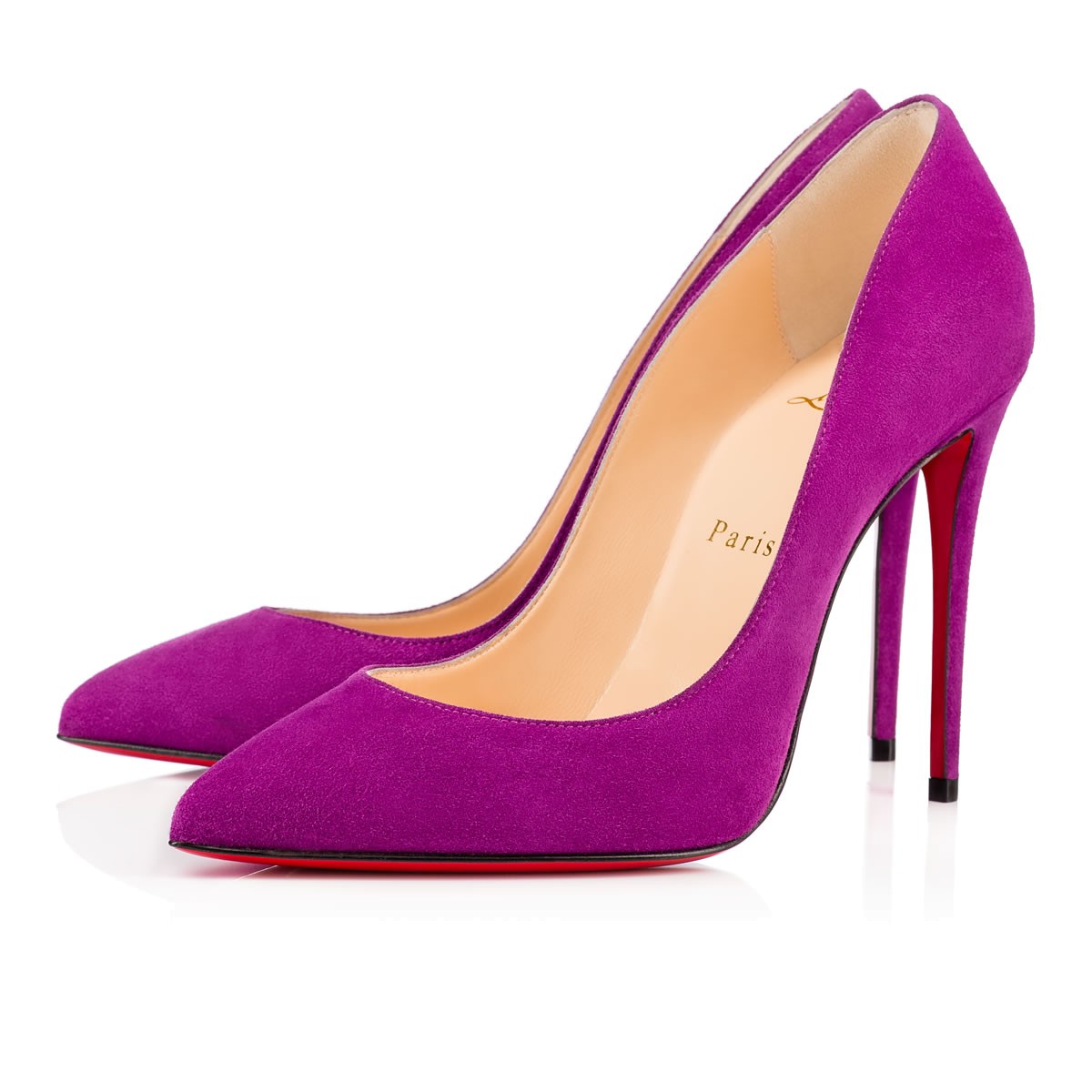 Christian Louboutin Pigalle Follies Veau Velours 100 Cassis Veau ...