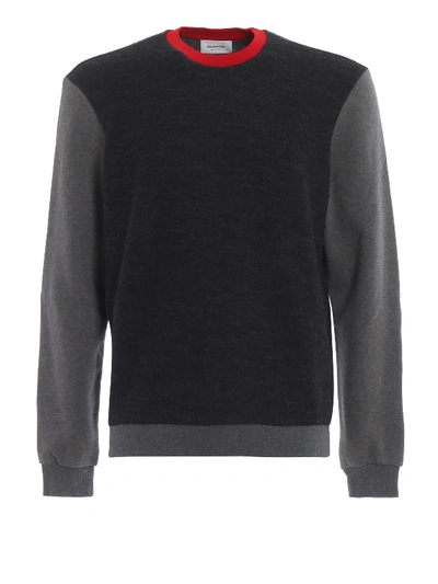Dondup Sweatshirt-inspired Merino Wool Crewneck In Dark Grey