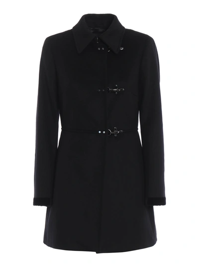 Fay Black Wool And Cashmere Cloth Coat