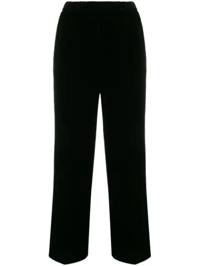 Aspesi Velour Wide-leg Sweatpants In Black