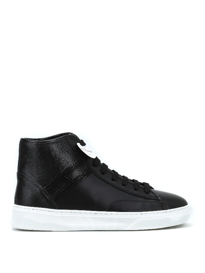 Hogan H366 Leather High-top Sneakers In Black