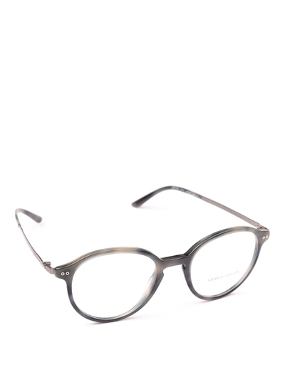 Giorgio Armani Blue Tortoiseshell Panto Eyeglasses