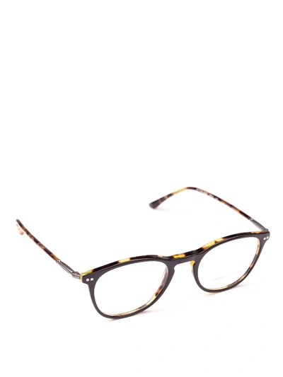 Giorgio Armani Black And Havana Panto Eyeglasses