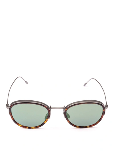 Giorgio Armani Double Frame Round Sunglasses In Silver