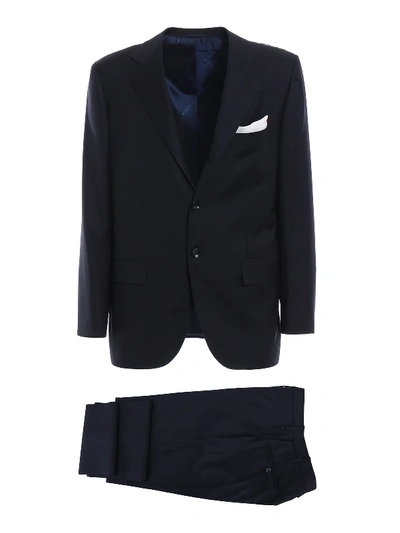 Kiton Evo Dark Blue Cool Wool Two Piece Suit