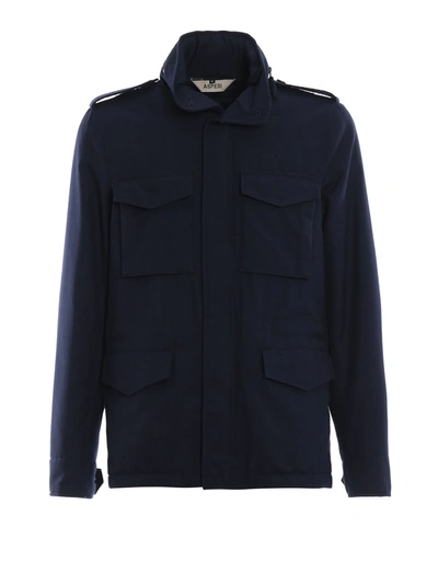 Aspesi Minifield Dark Blue Wool Blend Jacket