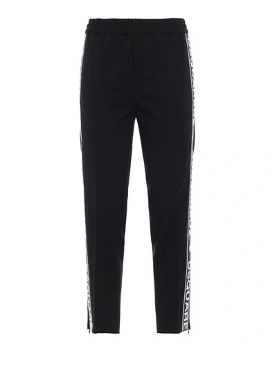 Dsquared2 Sporty Chic Wool Cady Tracksuit Bottoms In Black