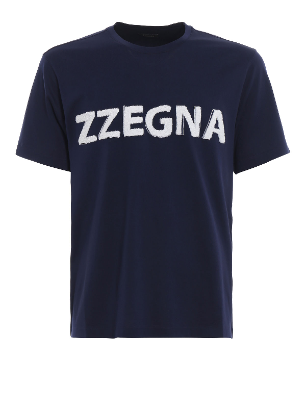 Z Zegna logo-patch cotton shirt - White