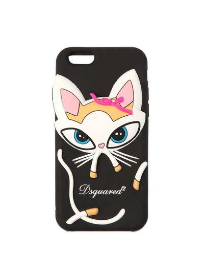 Dsquared2 Embossed Cat Detailed Iphone 66s78 Cover In Black