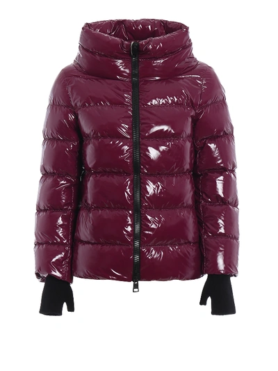 Herno Coated Fabric Padded Jacket In Purple