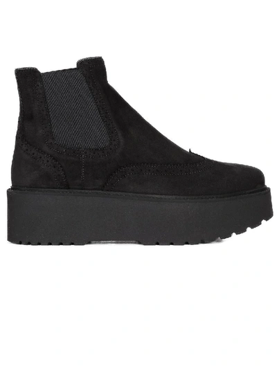 Hogan Suede Urban Platform Chelsea Boots In Black