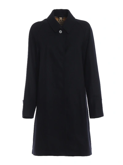 Burberry Camden Soft Cashmere Trench Coat In Dark Blue