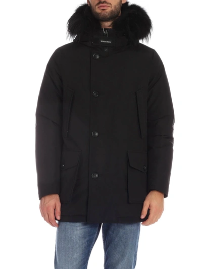 Woolrich Arctic Parka Padded Coat In New Black In Nero