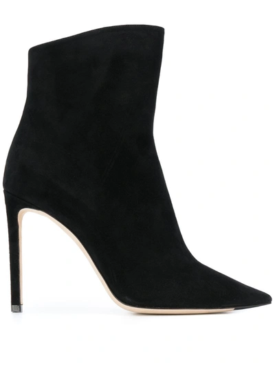 Jimmy Choo 100mm Helaine Suede Ankle Boots In Black