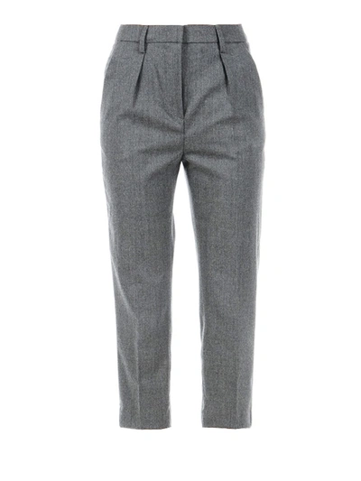 Dondup Carlie Wool Trousers In Grey