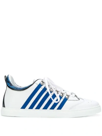 Dsquared2 Tennis Side Stripe Sneakers In White