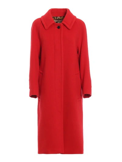 Burberry Stourbridge Cashmere Blend Long Coat In Red
