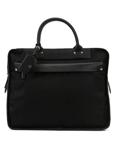 Felisi Black Nylon And Genuine Leather Briefcase