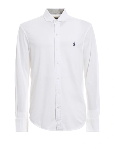 Polo Ralph Lauren White Cotton Pique Slim Fit Shirt