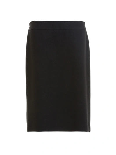 Emporio Armani Rear Vent Pencil Skirt In Black
