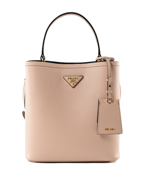 prada saffiano double bucket bag