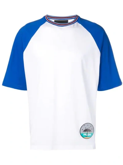 Prada White & Blue Graphic T-shirt