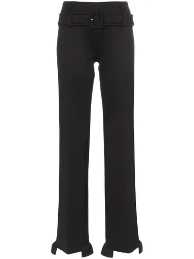 Prada Black Frilled Bottom Tech Jersey Pants