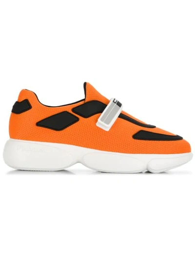 Prada Cloudbust Sneakers In Orange,black,white