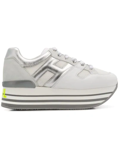 Hogan Maxi H222 Stay Cool Silver Trainers
