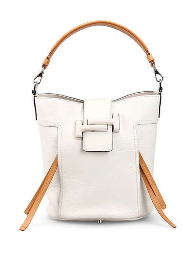 Tod's Double T White Leather Bucket Bag
