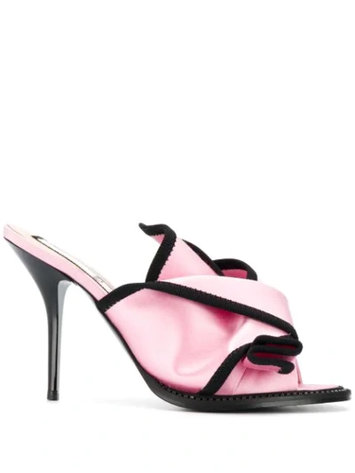 N°21 Pink And Black Silk Blend High Sandals