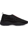 Prada America's Cup Rubber And Mesh Sneakers In Black