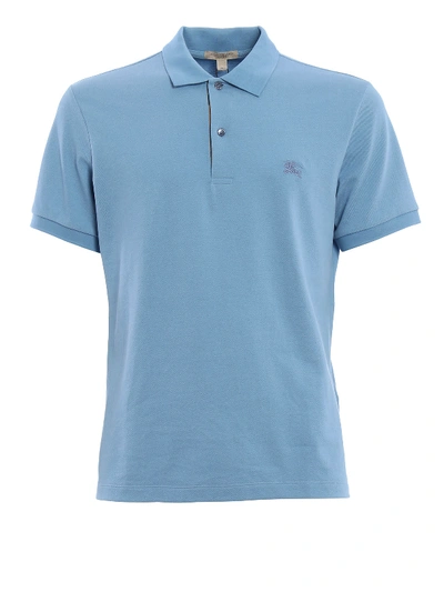 Burberry Hartford Classic Pale Blue Polo Shirt In Light Blue