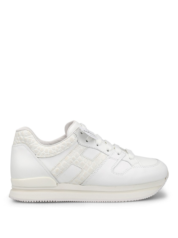 Hogan H222 White Leather Sneakers Modesens